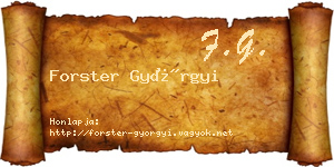 Forster Györgyi névjegykártya